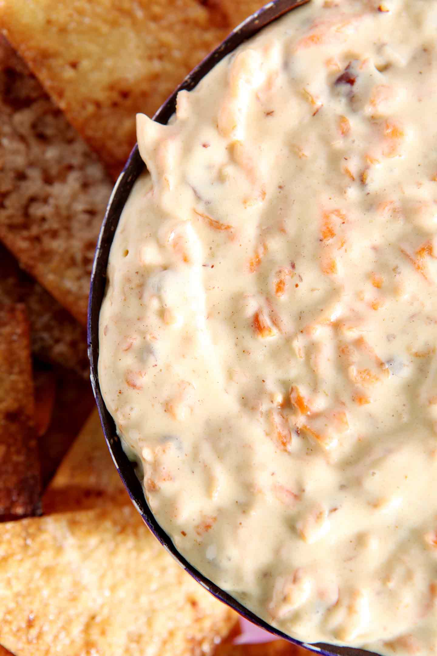 close up of carrot cake dip