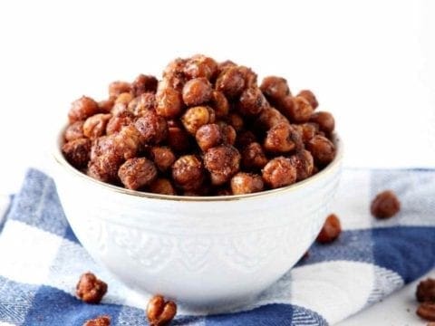 taco spiced chickpeas in a white bowl