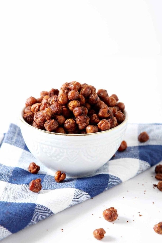 taco spiced chickpeas in a white bowl