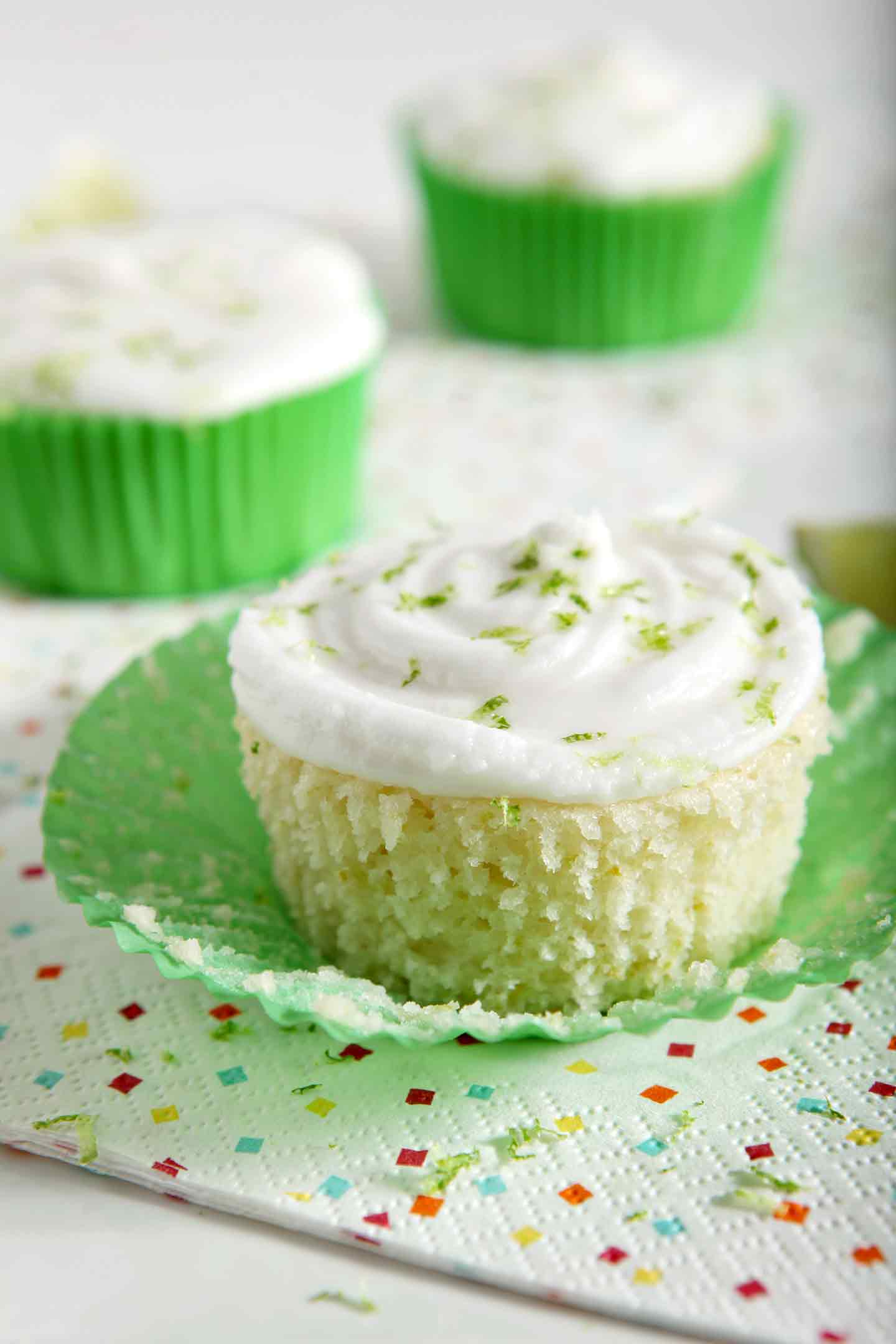 Closeup image of Margarita Cupcakes on a platter