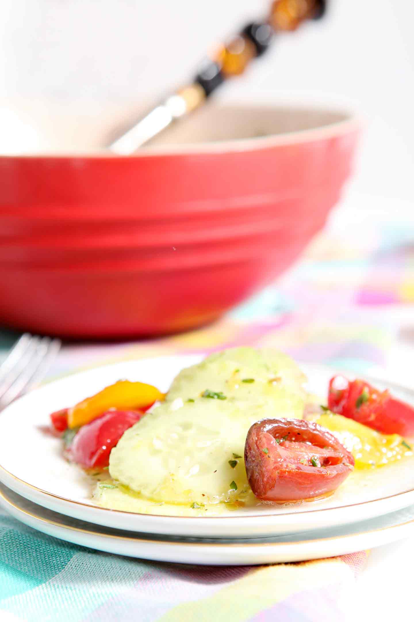 cucumbers and tomatoes on a small plate