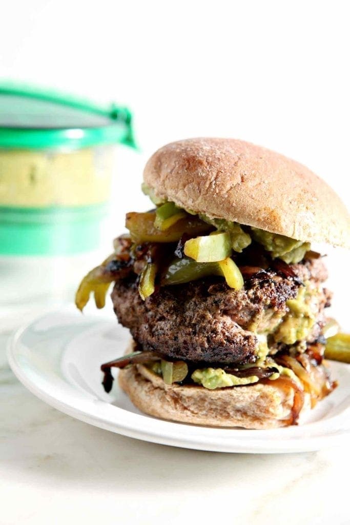 Guacamole-Stuffed Fajita Burgers