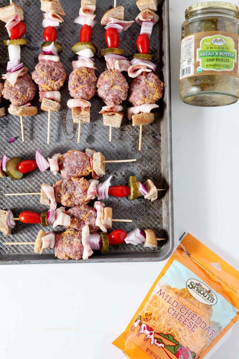 Cheeseburger Kebabs (Deconstructed Cheeseburger Bites)