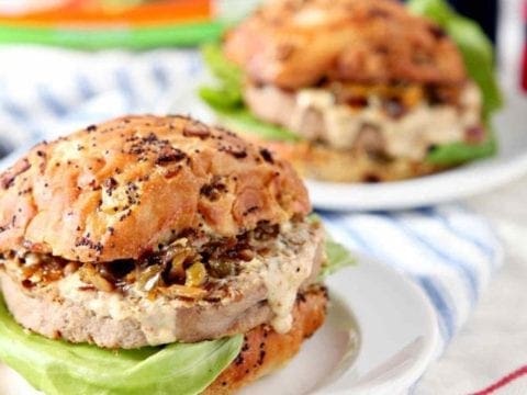 cajun turkey burgers on white plates