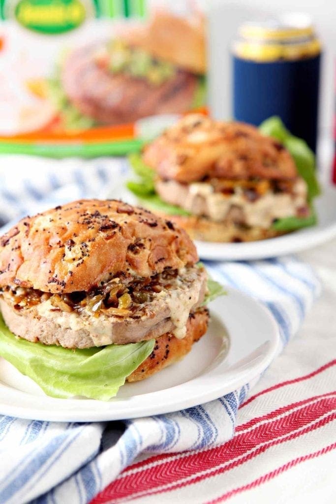 Cajun Turkey Burgers with Étouffée Relish and Creamy Cajun Sauce