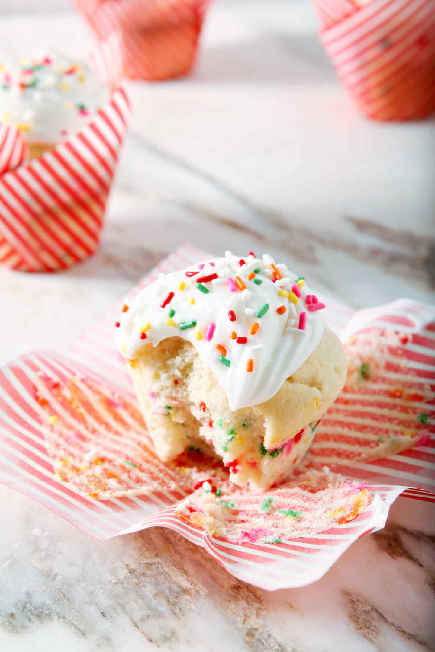 Sour Cream Funfetti Cupcakes