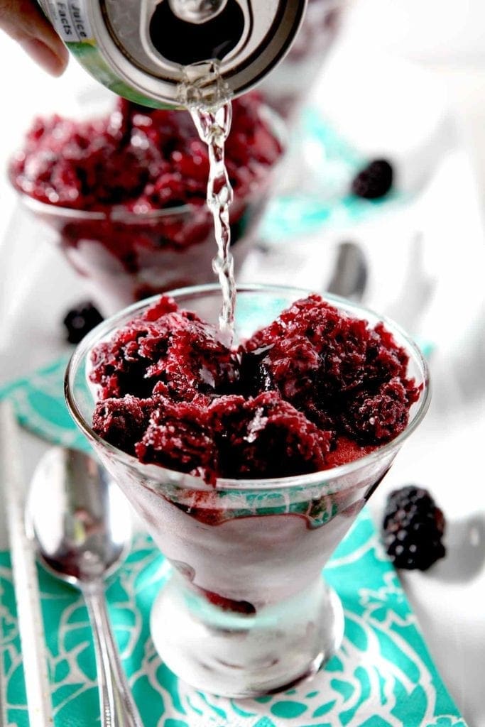 pouring wine in a slushy