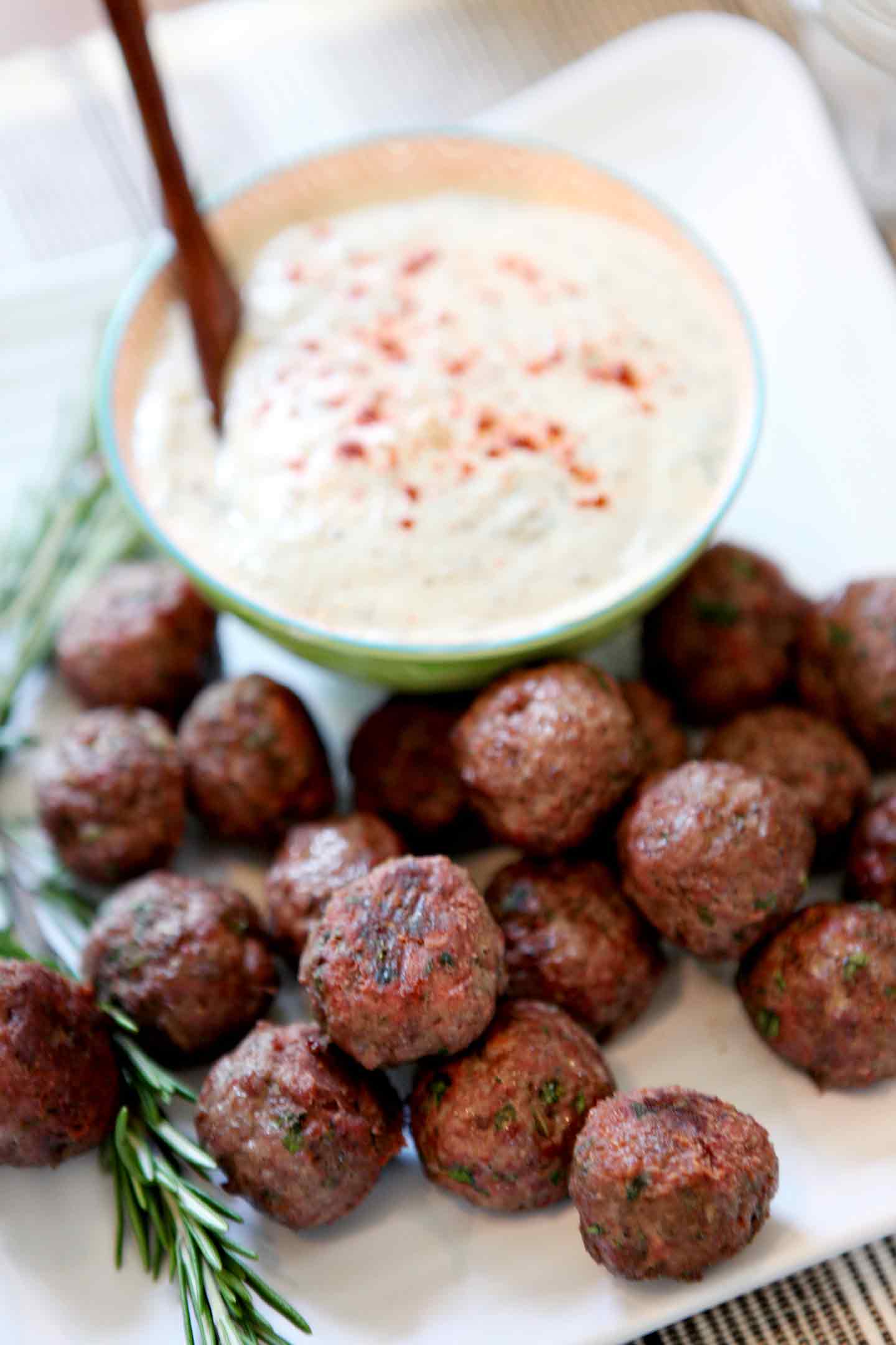 Meatballs and sauce on a plate 