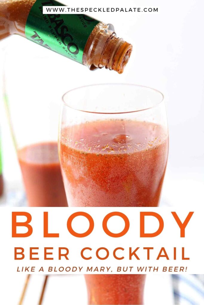 Tabasco is sprinkled into a drink, with Pinterest text