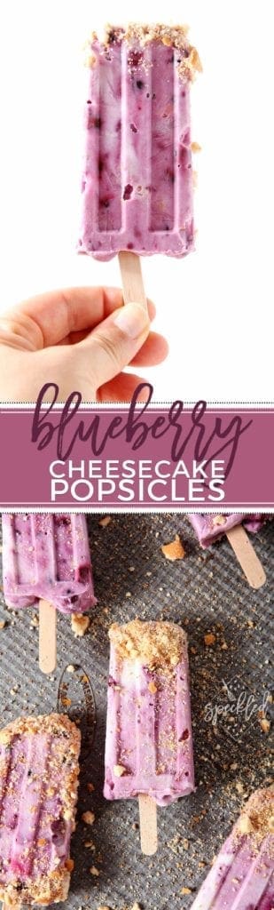 Blueberry Cheesecake Popsicle on wood stick