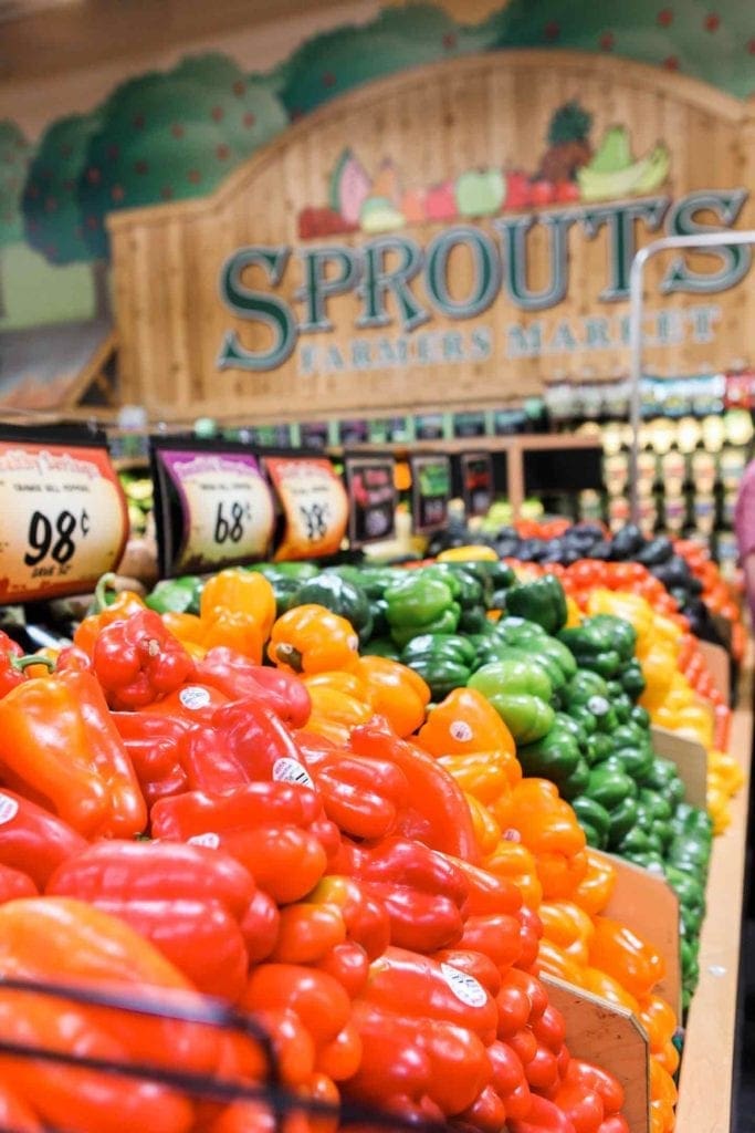 bell peppers in a grocery store