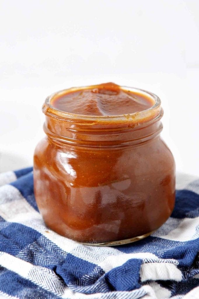 barbecue sauce in a glass jar