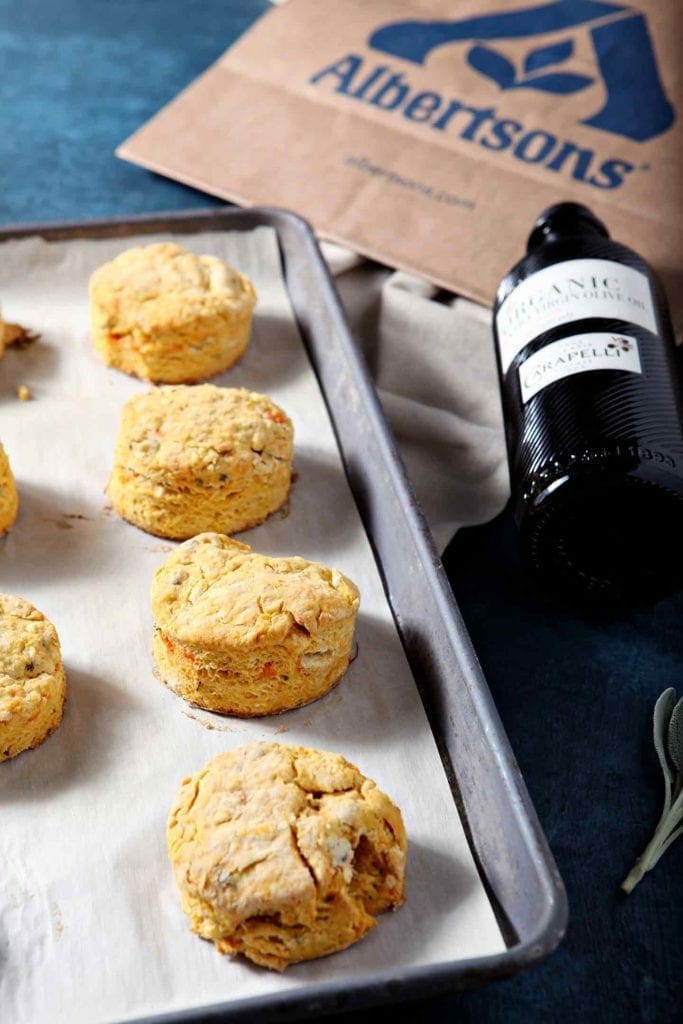 Vegan Sweet Potato Biscuits with Olive Oil and Sage