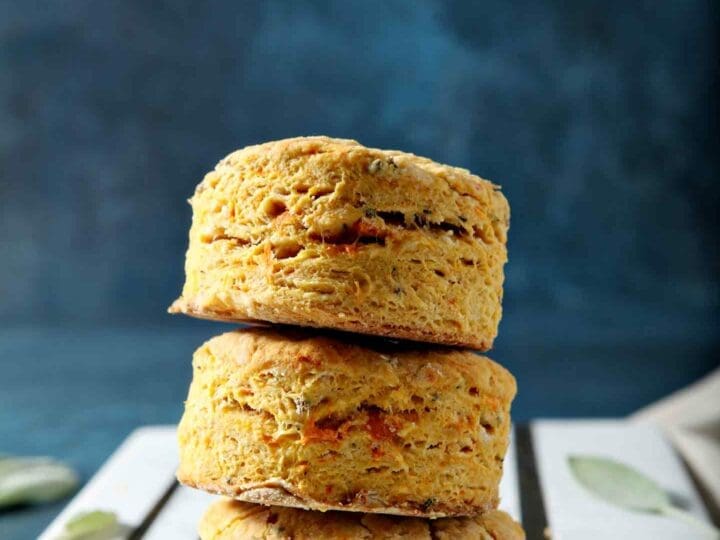 sweet potato olive oil biscuits stacked