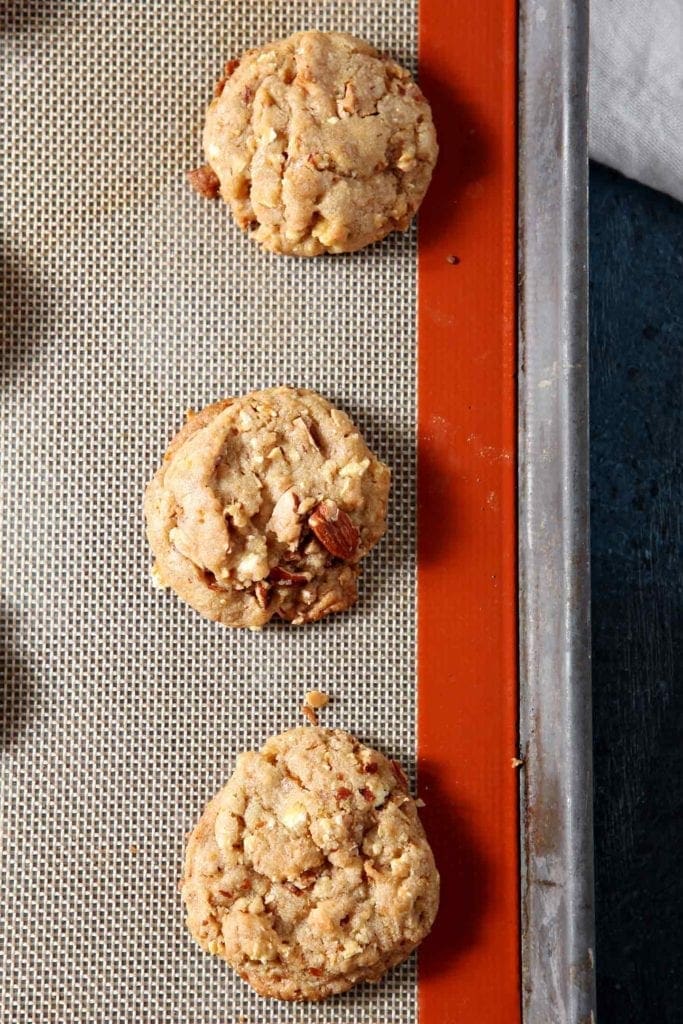 caramel corn cookies after baking