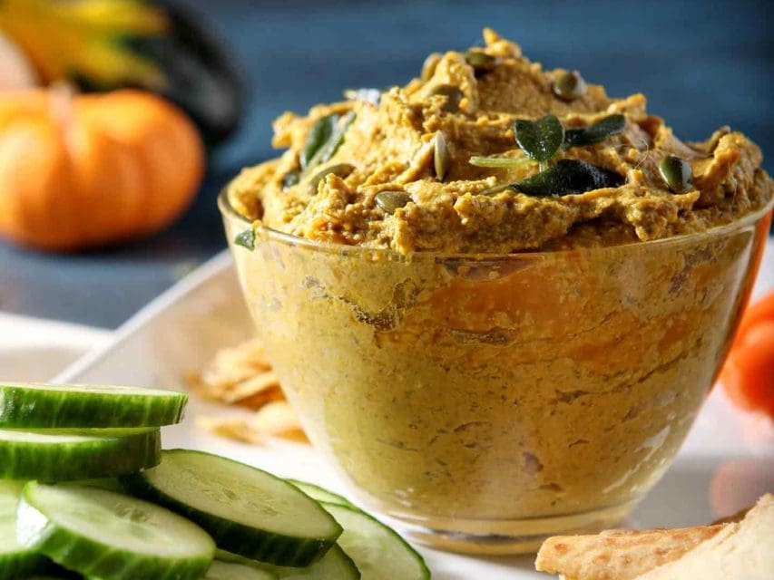 Savory Pumpkin Hummus with Fresh Sage