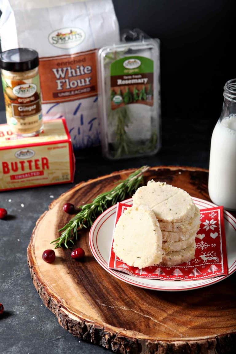 Ginger Rosemary Shortbread Cookies // The Speckled Palate