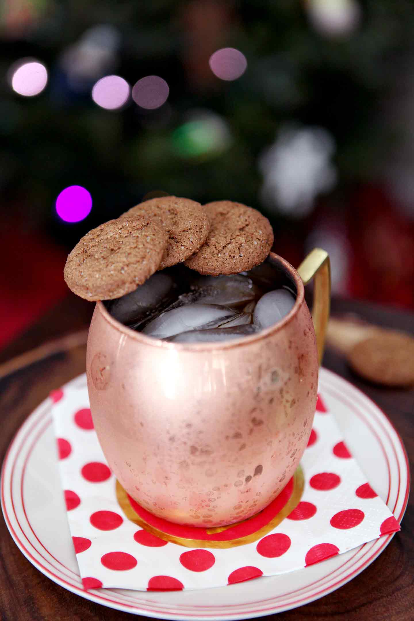 close up of a gingerbread mule with cookies on top