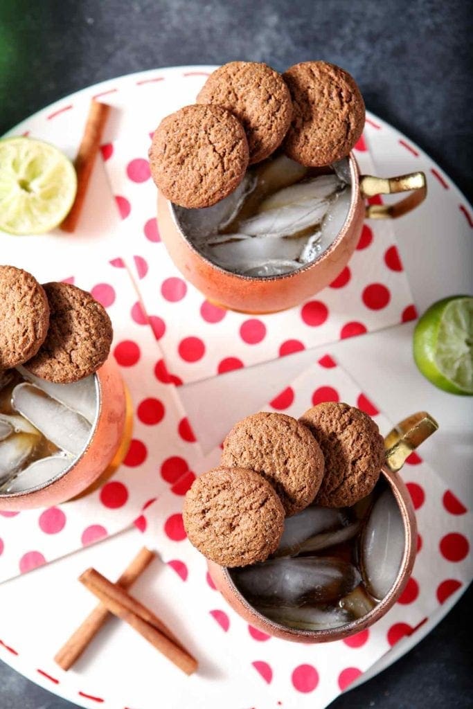 three ginger bread mules with cookies on top