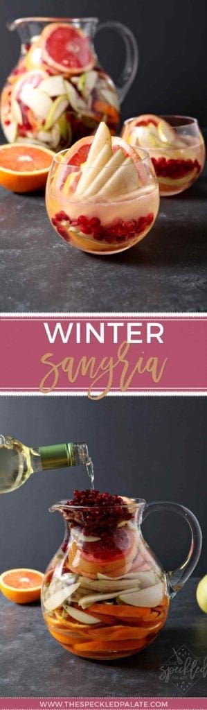 Pinterest collage showing winter sangria