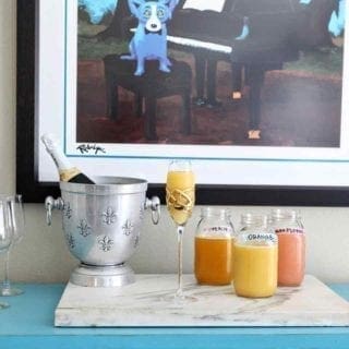 Horizontal image of the full mimosa bar before drinks are served up!