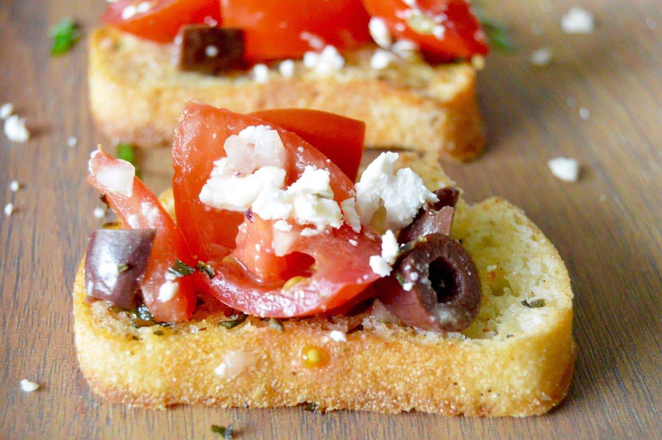 Feta Kalamata Bruschetta (Greek Style) from West via Midwest