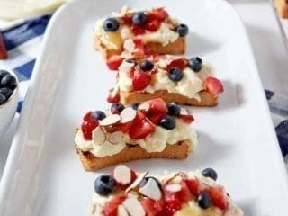 Patriotic Strawberry Bruschetta