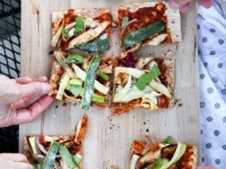 Grilled BBQ Chicken Flatbread