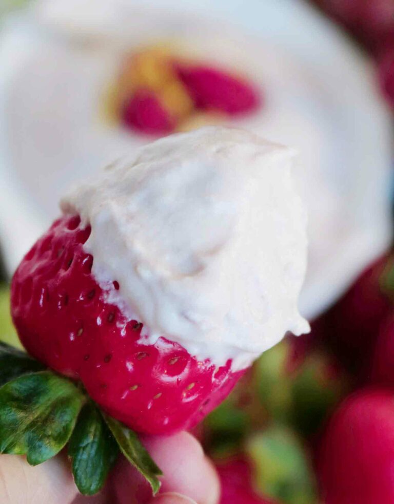 Raspberry Yogurt Fruit Dip (Easy Shower Appetizer) The Speckled Palate