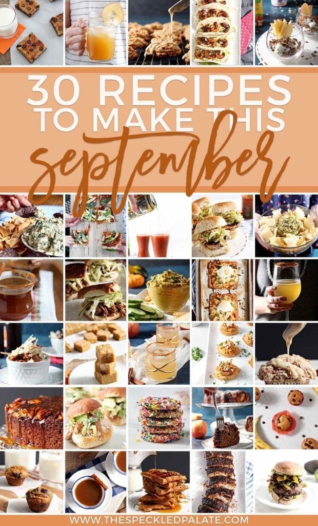 Pinterest collage for Monthly Meal Plan: 30 Recipes to Make in September 2018