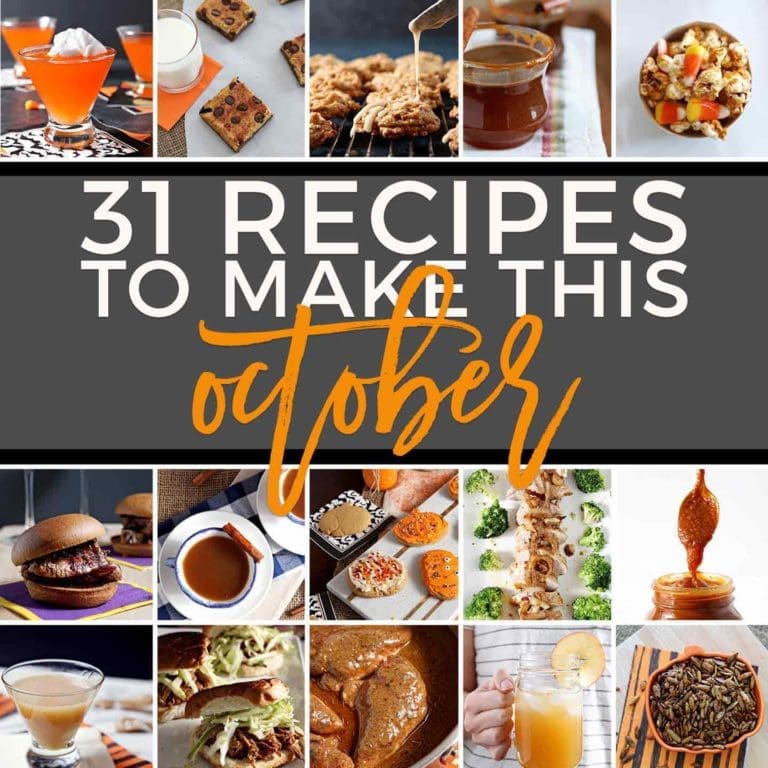 Square graphic for Monthly Meal Plan: 31 Recipes to Make in October 2018
