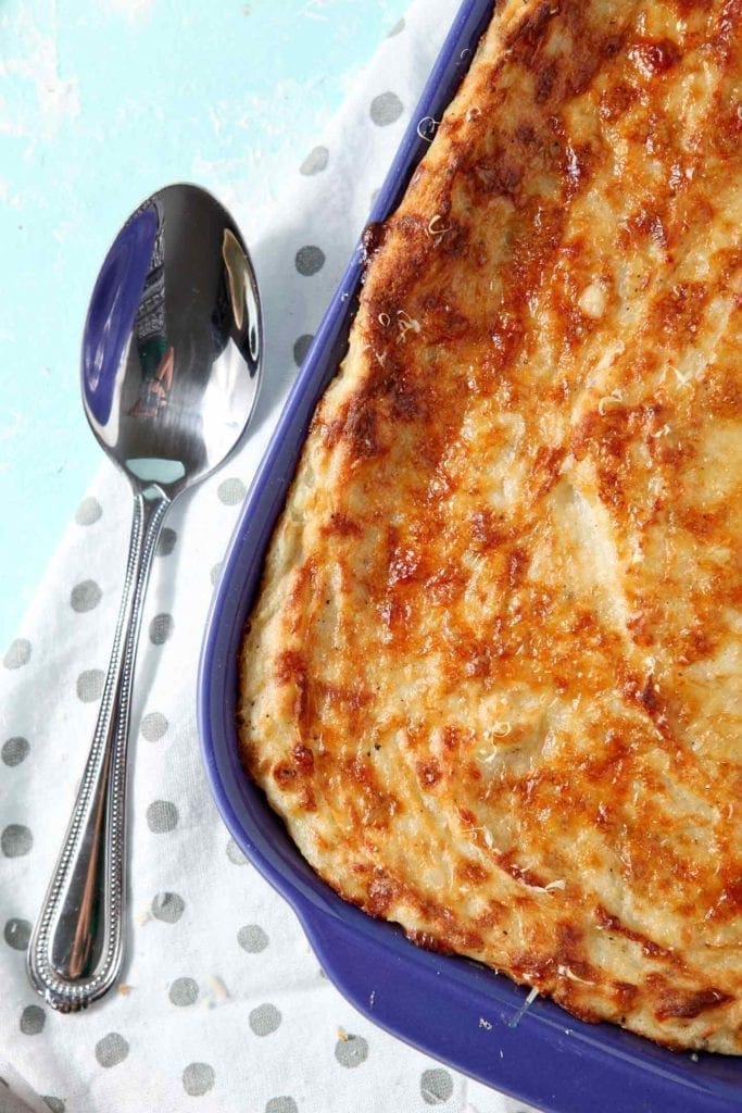 Garlic Parmesan Mashed Potato Casserole