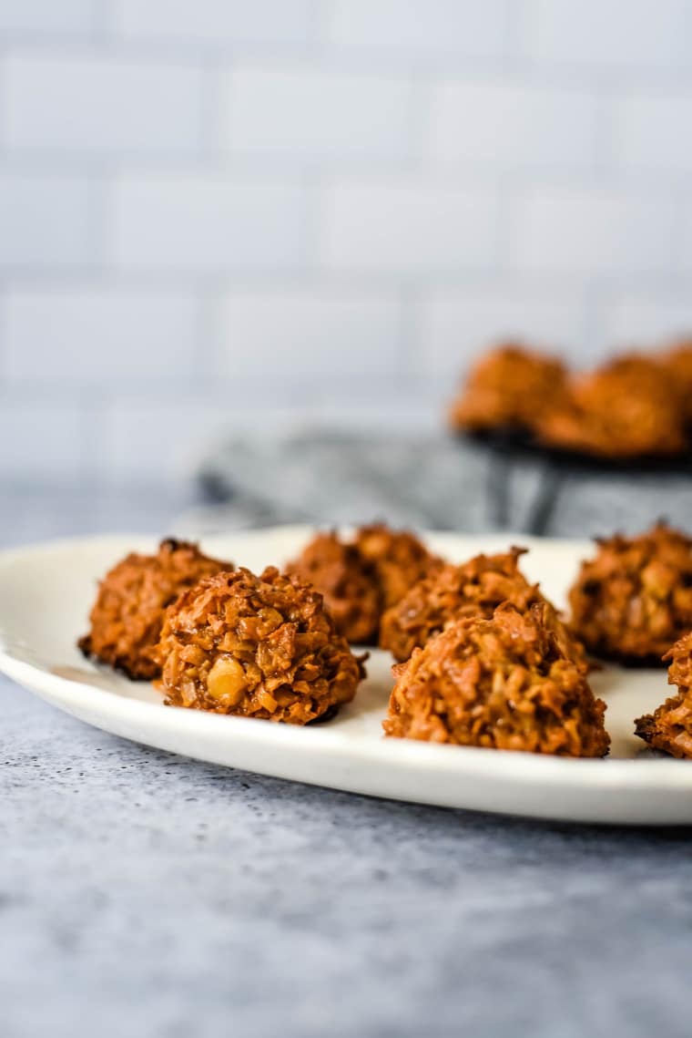 Coconutty Cocadas are shown on a platter