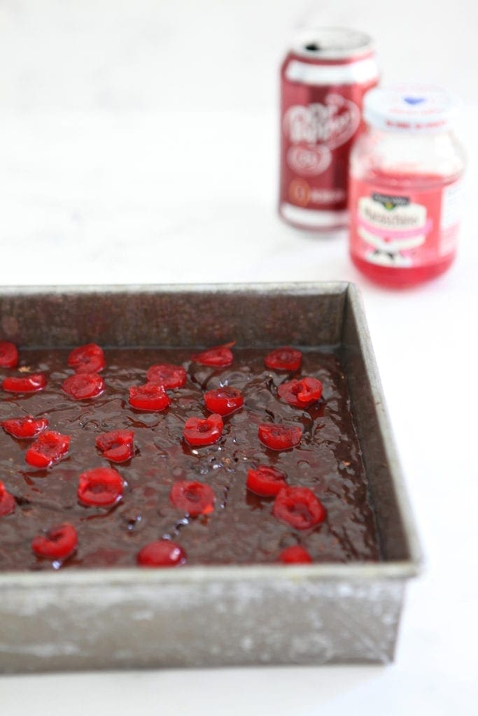 Brownies in a pan, before baking