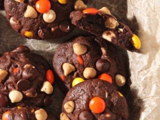 Halloween Peanut Butter Chocolate White Chocolate Chip Cookies