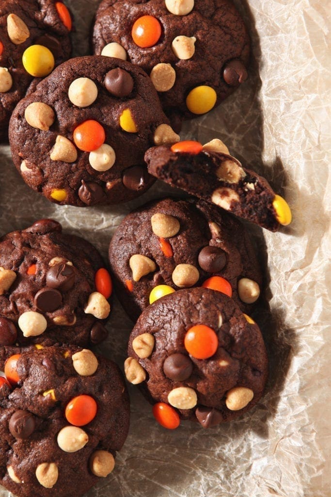 Halloween Chocolate Cookies with White Chocolate Chips