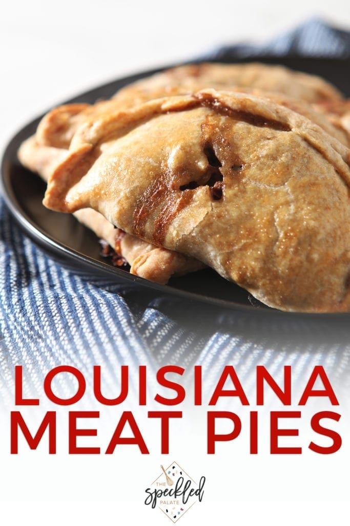 A platter holds meat pies, with Pinterest text