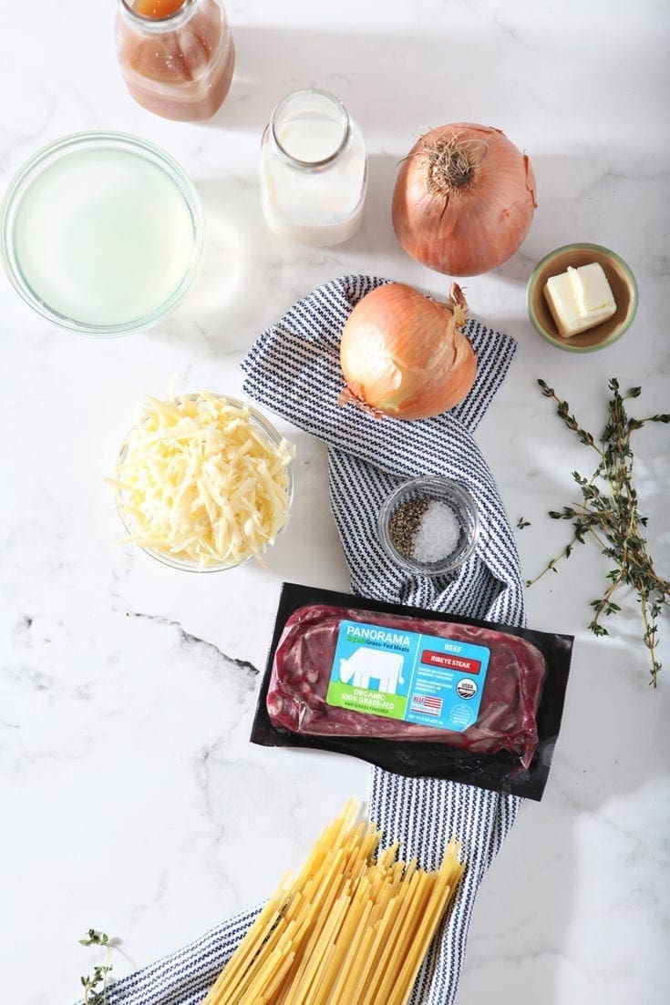 Homemade French Onion Steak Pasta (Easy Steak Pasta Recipe)