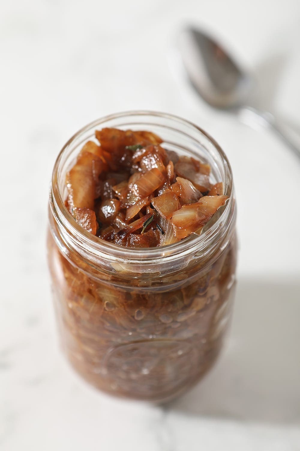 A jar holds French Onion Marmalade