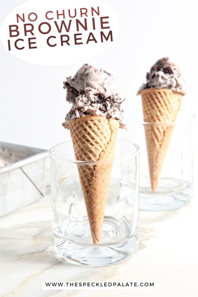 Two ice cream cones sit in glasses, with Pinterest text