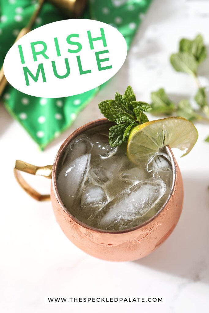 Overhead of a Irish Mule, with Pinterest text