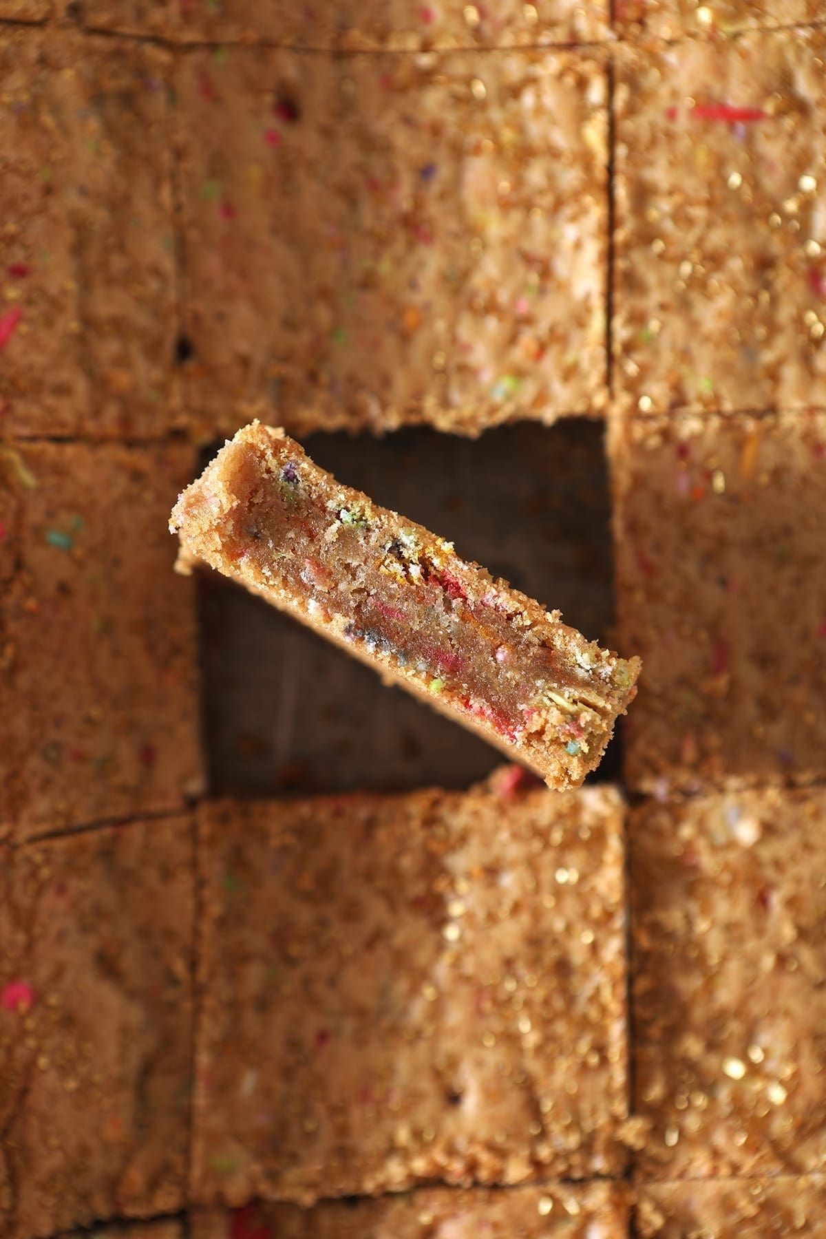 Sliced sugar cookie bars from above