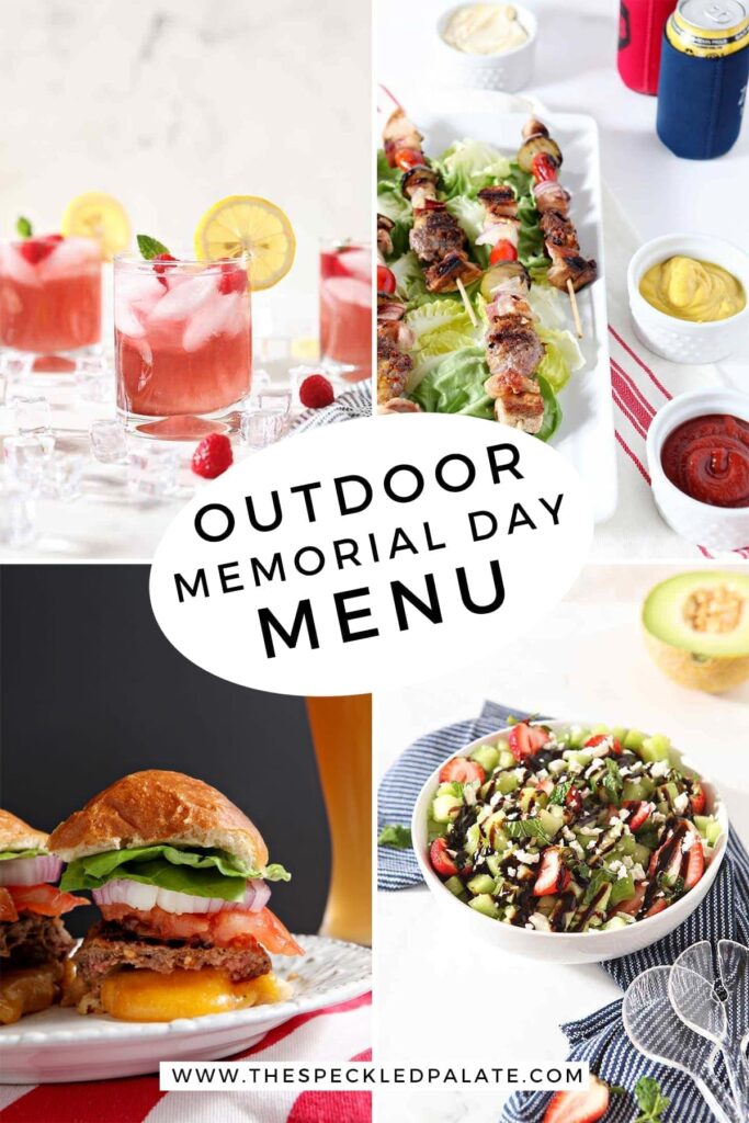 A collage of four images sharing an Outdoor Memorial Day Menu items