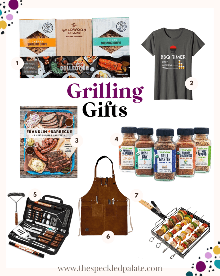 collage of 7 grilling items