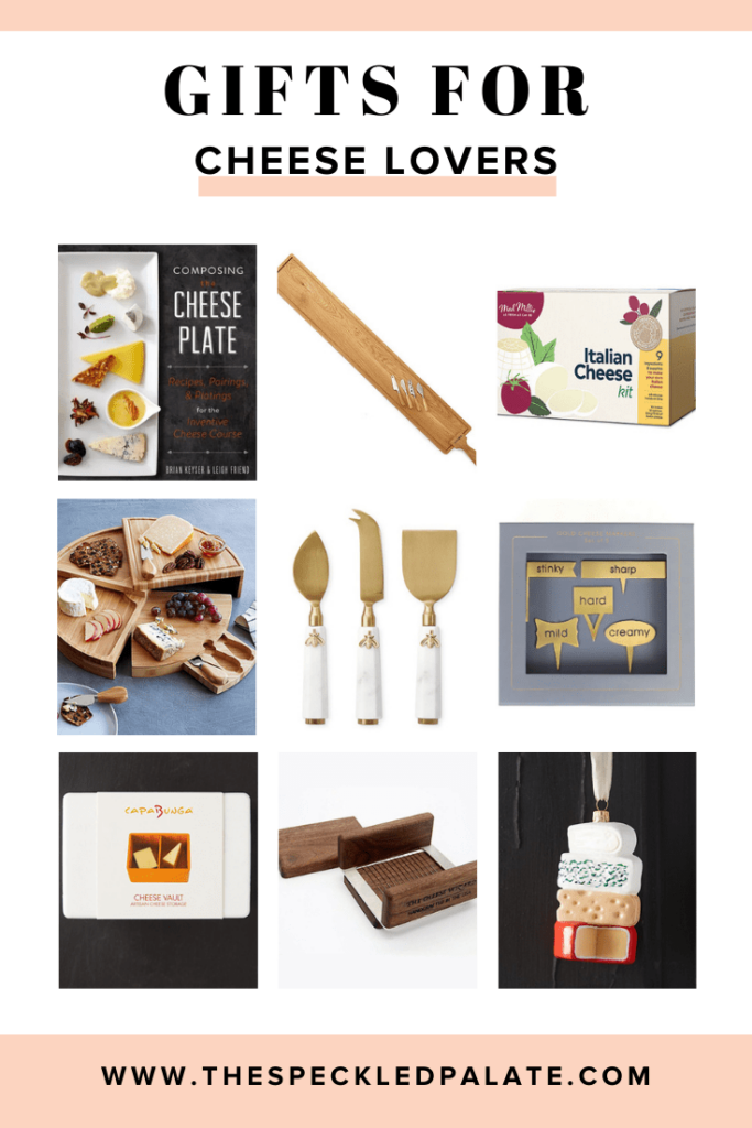 A collage of nine gifts for cheese lovers to enjoy
