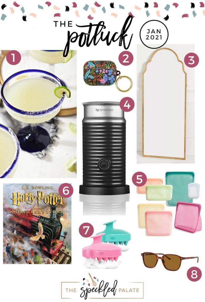 Collage of eight items on this month's love list