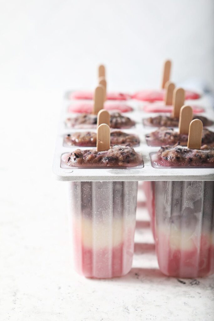 Red White and Blue Popsicles in a popsicle mold