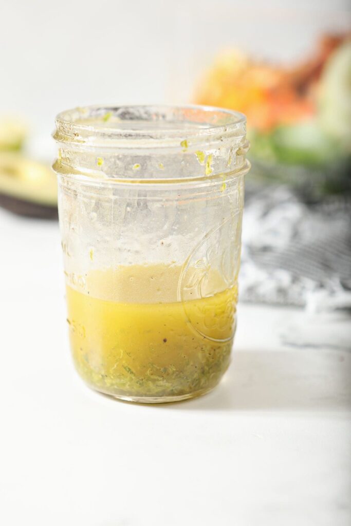 Lime vinaigrette in a mason jar