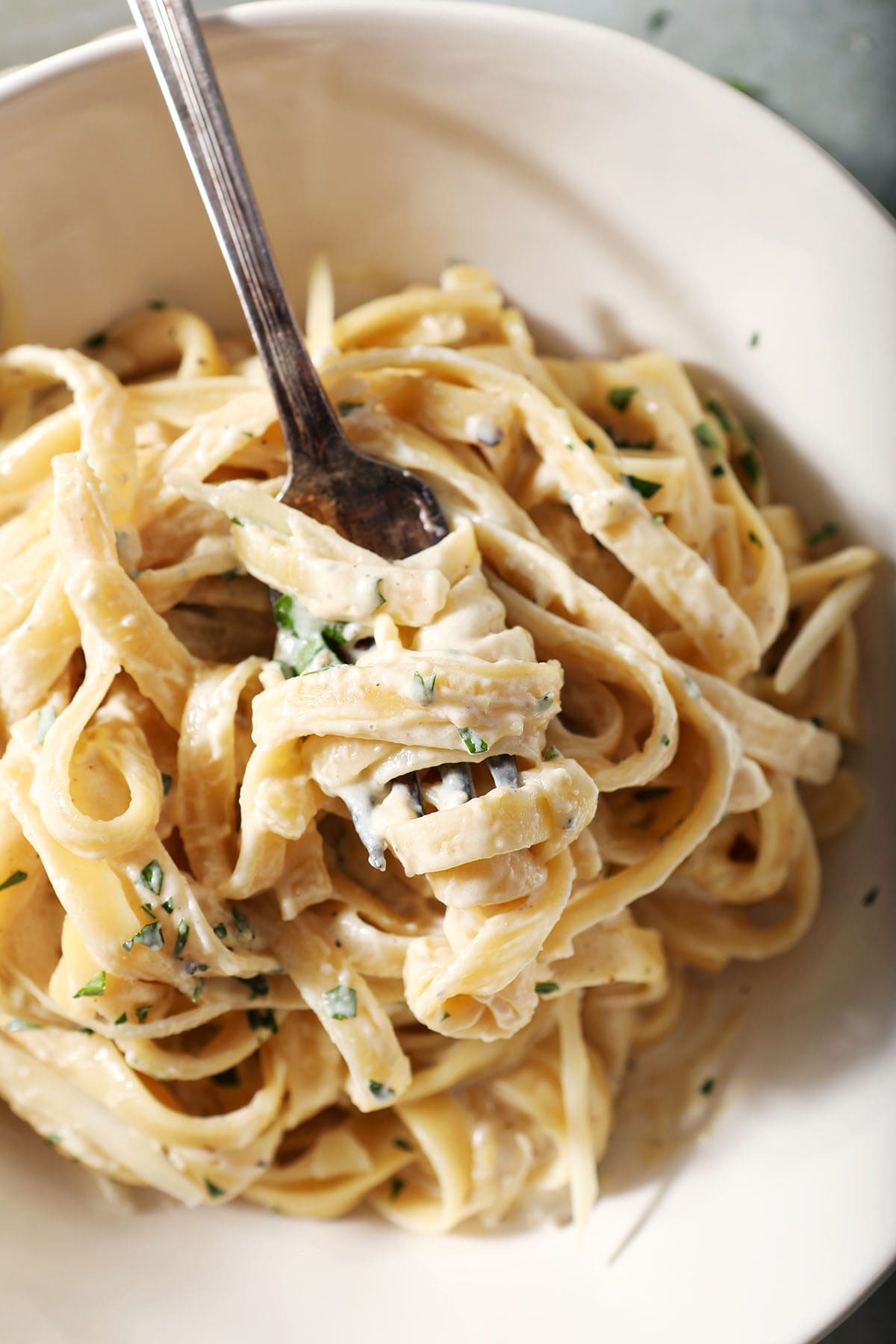 Spicy Fettuccine Alfredo with Hatch Green Chile Peppers