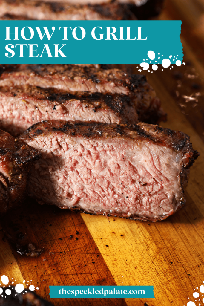 pinterest image showing sliced grilled steak